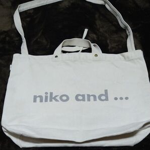 niko and ... ニコアンド トートバッグ ショルダーバッグ 2way ホワイト