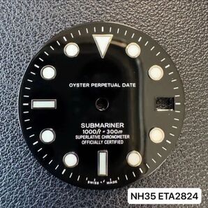 NH35 ETA2824 ST2130等 黒R デイト文字盤 補修用部品 新品
