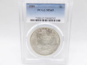 アメリカ 1889年 モルガンダラー　1ドル銀貨 PCGS MS65 1$　送料無料