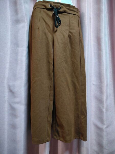 ワイドパンツ ガウチョパンツ ブラウン MALIBU LAUNDRY 秋冬