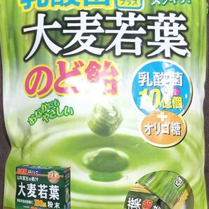 ◇☆山本漢方!!◇☆大麦若葉のど飴!!◇☆おなかにもやさしい!! 乳酸菌(1粒10億)!!+オリゴ糖 120g!!◇☆Pt消化に!