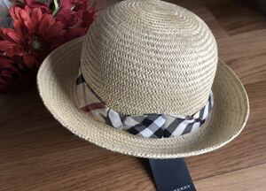 Burberry Burberry соломенная шляпа noba проверка лента 54cm редкость новый товар не использовался 