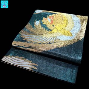 【美品】六通柄袋帯 鳳凰文様 金銀糸 振袖 黒留袖 色留袖 訪問着 フォーマル