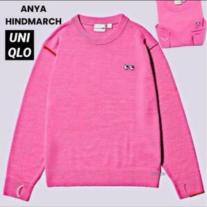 女の子 セーター 130 アニヤハインドマーチ お洒落 ユニクロ 子供 トップス 秋 冬 ピンク 可愛い キッズ ニット トップス