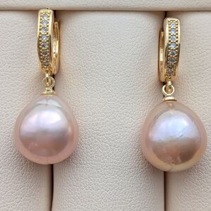 パールピアス 淡水真珠 バロック 冠婚葬祭 天然カラー 流行り エジソンパール 発色抜群