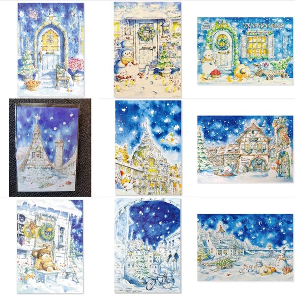 内田新哉 クリスマスポストカード 9枚