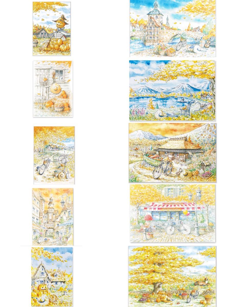 内田新哉　秋ポストカード　10枚