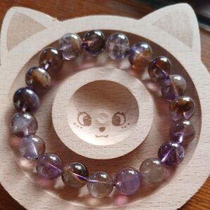 紫ラビットヘアー 天然石 パワーストーン ブレスレット 10mm 内径約16cm