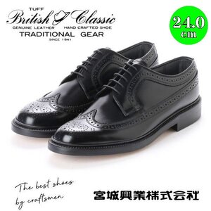 【アウトレット】【リーガル 外注工場】【レザーソール】紳士靴 革靴 メンズ ビジネスシューズ ウィングチップ 5156 ブラック 黒 24.0cm