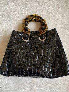  regular price 167800 jpy miumiu *pa tent enamel tortoise shell chain bag tote bag bag back A4 high capacity 