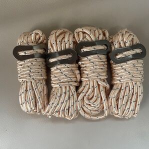 パラコード タープ テント ロープ アウトドア キャンプ 4M 4本 ベージュ