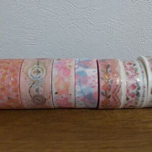 ③ マステ まとめ売り マスキングテープ BGM レース 花柄 箔押し ピンク系