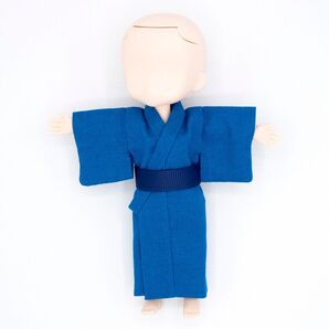 オビツ11身長調整サイズ浴衣 ゆかた 青緑色 紺色 ドール服 和装着物和風和服