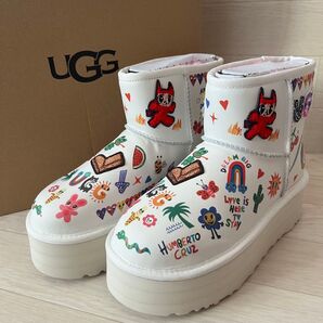 【未使用品】UGG アグ クラシック プラットフォーム ポップ スケッチ ブーツ ムートンブーツ 22cm 女性 レディース 秋冬