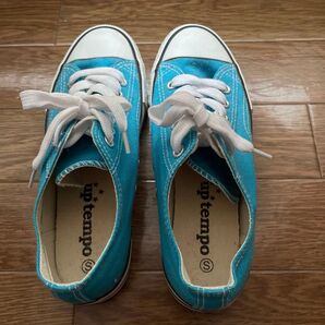 up tempo キャンバススニーカー ターコイズブルー Sサイズ