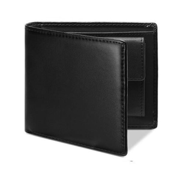 本革 二つ折り財布 小銭入れ コインケース 財布 レザー メンズ 黒 お札入れ