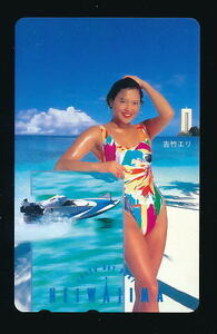 *37*. bamboo eli* flat peace island boat race * high leg swimsuit [ telephone card 50 times ]*