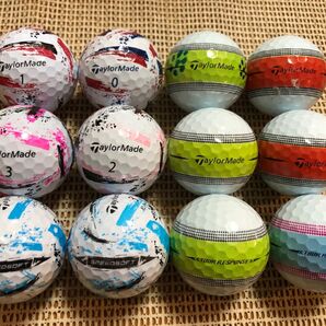 ロストボール12球☆テーラーメイド TOUR RESPONSE+SPEED SOFT☆ストライプ