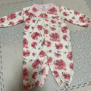 ベビー服 花柄 カバーオール ロンパース 80cm