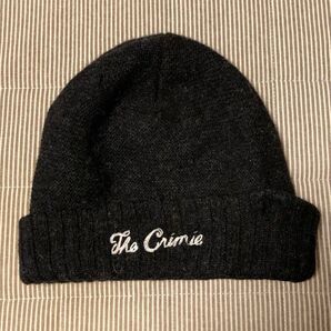 CRIMIE クライミー ニットビニー KNIT BEANIE ロゴ刺繍 ウール ブラック ニット帽 ニットキャップ ダメージ加工