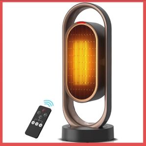 セラミックヒーター 上下+左右首振り リモコン8時間タイマー 1200W 黒
