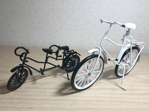 自転車 インテリア 置物 小物 2台 白黒 バイク アンティーク