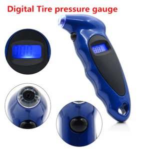 タイヤ 空気圧ゲージ 0-150PSI バックライト 高精度 デジタル 車 バイク 工具 エアー アクセサリー blue 青 c0003