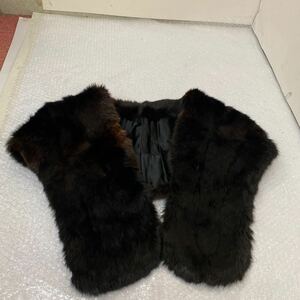 [ gorgeous ] large size shawl tippet muffler fur lady's dark brown 