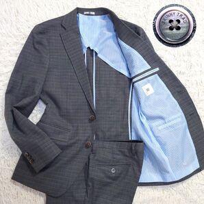 SUIT SELECT スーツ セレクト スーツ スキニートラッド 背抜き 2B チェック 裏地ストライプ グレー A5 M相当