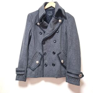 MIDAS スタッズ ピーコート ウールコート グレー M Y2K