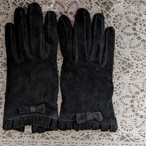 スエード手袋 黒