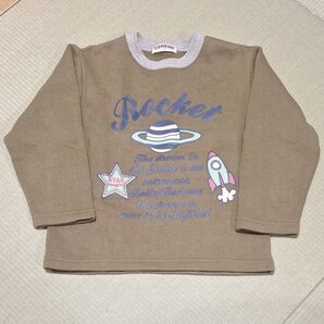 RUN MAX ロケット柄 長袖トレーナーカーキ 男の子 110cm