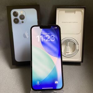 超美品 Appleストア版 SIMフリー iPhone13 Pro 512GB シエラブルー色