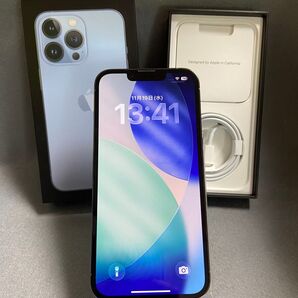 超美品 Appleストア版 SIMフリー iPhone13 Pro 512GB シエラブルー色