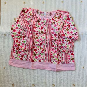 ハンドメイド キッズ 花柄 スモック 絵の具 工作 保育園 幼稚園 子供 こども エプロン フラワー