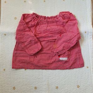 ハンドメイド ギンガムチェック キッズ スモック 絵の具 工作 保育園 幼稚園 子供 こども エプロン