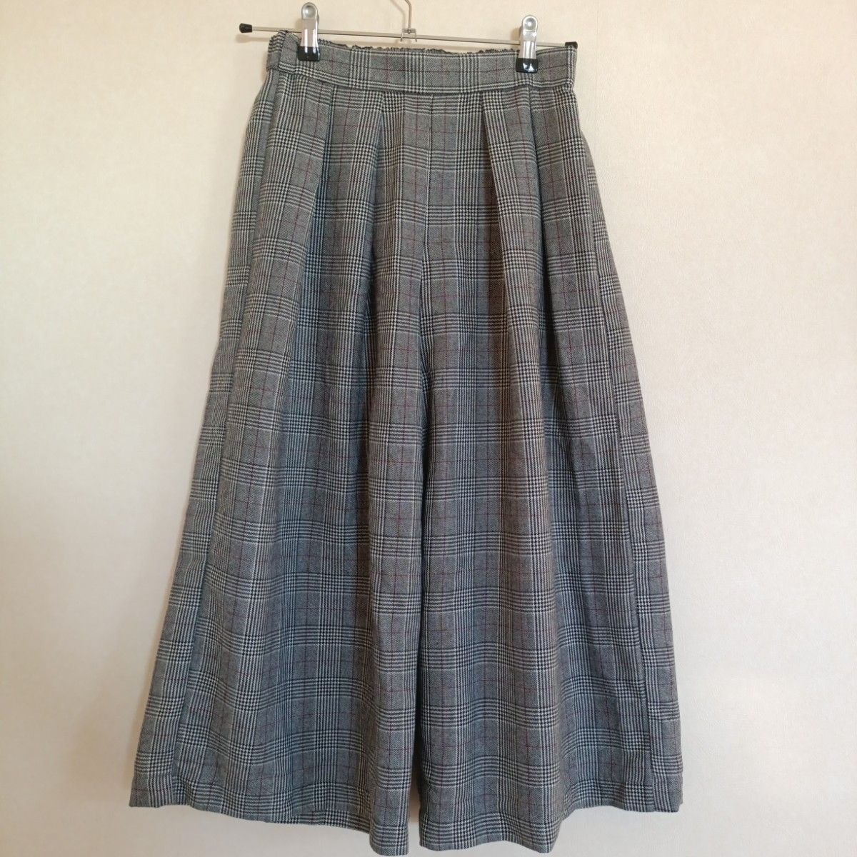 グレンチェック柄　ガウチョパンツ 秋冬