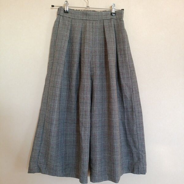 グレンチェック柄 ガウチョパンツ 秋冬