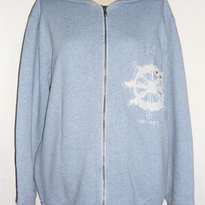 Ne-net 長袖 セーラーカラー パーカー 中古品 ネネット ブルー 船の舵の刺繍