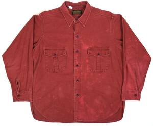 1980～90s Eddie Bauer Cotton shirts L Red ヴィンテージエディーバウワー コットンシャツ 黒タグ