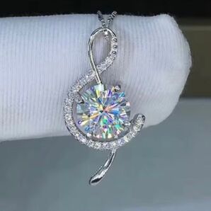 最新作☆ト音記号デザイン☆早い者勝ち超特価☆ダイヤモンドCZイタリーネックレス