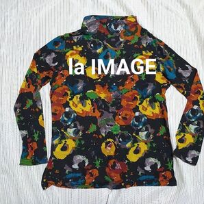 la IMAGE タートルネック カットソー マルチカラー 長袖