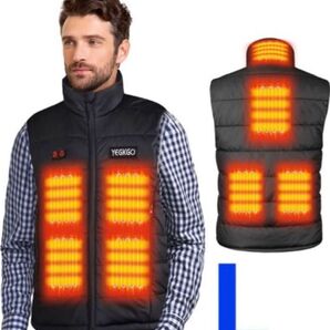 電熱ベスト 前後8箇所発熱 3段温度調整 前後独立温度設定可能 電熱ジャケッ