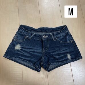 【 数回着用 】ダメージデニムショートパンツ