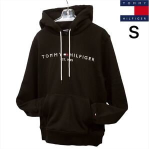 新品 トミーヒルフィガー 裏微起毛 スウェット パーカー S ブラウン 刺繍ロゴ プルオーバー TOMMY HILFIGER