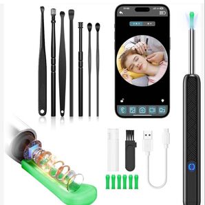 カメラ付き【LEDライト付き&1500万画質】耳かき カメラ インカメ 耳掃除 WIFI接続 耳垢除去
