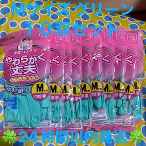 ダンロップホームプロダクツ中厚手 ソフト裏起毛 ゴム手袋 SP−8 グリーン Mサイズ 10双セット◆◇◆24時間以内発送◆◇◆