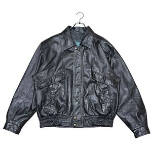 Protocol 本革 A-2タイプ レザーブルゾン 黒 M 90s カナダ規格 ブラック ヴィンテージ