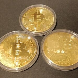 ビットコイン レプリカ コイン 3個セット ゴールド 未使用