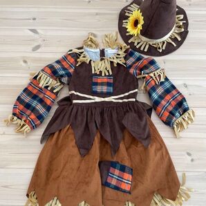 かかし ハロウィン 仮装 コスプレ 子供 子ども 魔女 ワンピース 110 キッズ